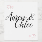 繊細なミニマル結婚主義の白 ワインラベル (シングルラベル)