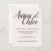 繊細なミニマル結婚主義書道 インビテーションポストカード (正面/裏面)