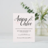 繊細なミニマル結婚主義書道 インビテーションポストカード (スタンド正面)