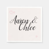 繊細なミニマル結婚主義書道 スタンダードカクテルナプキン (正面)