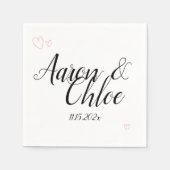 繊細なミニマル結婚主義書道 スタンダードカクテルナプキン (正面)