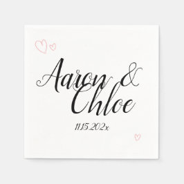 繊細なミニマル結婚主義書道 スタンダードカクテルナプキン