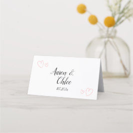 繊細なミニマル結婚主義書道 プレイスカード