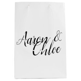 繊細なミニマル結婚主義書道 ミディアムペーパーバッグ