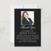 繊細なミニマル葬儀写真サンキューカード サンキューカード (正面)