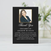 繊細なミニマル葬儀写真サンキューカード サンキューカード (スタンド正面)