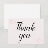 繊細なミニマル カリグラフィー ウェディング サンキューカード (正面/裏面)