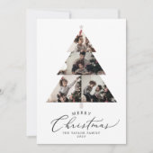 繊細なメリークリスマスツリー5写真家族ニュース シーズンカード (正面)