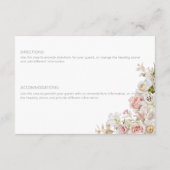 繊細なモダンピンクのブッシュ ローズ リリー グリーンのディテール エンクロージャーカード (裏面)