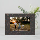 繊細なモダン幾何学模様フォトグレーバラ金ゴールド 箔シーズンカード (立ち正面)