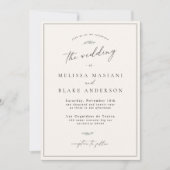 繊細なモダン植物性オールインワンQR結婚ズ 招待状 (正面)