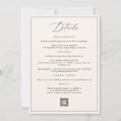 繊細なモダン植物性オールインワンQR結婚ズ 招待状 (裏面)