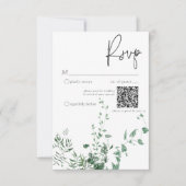 繊細なモダン熱帯雨林の葉QR 出欠カード (正面)