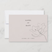 繊細なモダン赤面ピンクフローラ 出欠カード (正面)