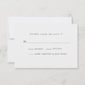 繊細なモダン赤面ピンクフローラ 出欠カード (裏面)