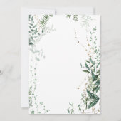 繊細なモダン・トロピカル・レインforest ブライダルシャワー 招待状 (裏面)