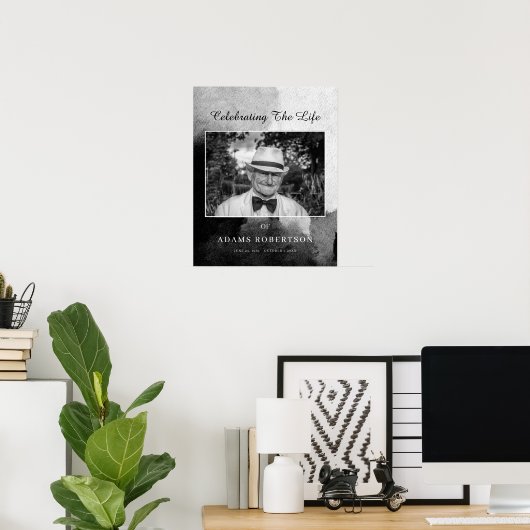 繊細なモノクロの葬儀歓迎写真 ポスター (ホームオフィス)