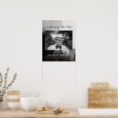 繊細なモノクロの葬儀用ウェルカムフォト ポスター (キッチン)