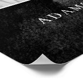 繊細なモノクロの葬儀用ウェルカムフォト ポスター (角)