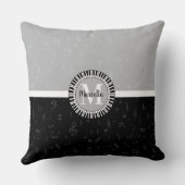 繊細なモノグコンテンポラリーラム音楽テーマ クッション (裏面)