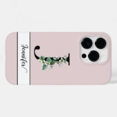 繊細なモノグラムJカスタム名ジャスミン花 Case-Mate iPhoneケース (裏面 (横))
