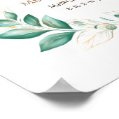 繊細なユーカリの緑のベビー誕生ポスター ポスター (角)