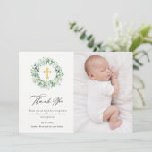 繊細なユーカリ|水エレガント彩バプテスマ サンキューカード (スタンド正面)