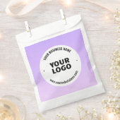 繊細なライトパープルのオンブレ & あなたのビジネスロゴ フェイバーバッグ (クリップ留めされた状態)
