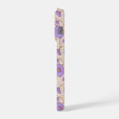 繊細なライラックデイジークリームの花柄 iPhoneケース (左側面)