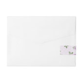 繊細なラベンダーの花 ラップアラウンド宛名ラベル (裏面)