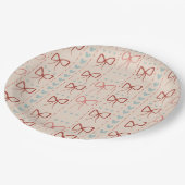 繊細なリボンとハートのペーパープレート ペーパープレート (アングル)