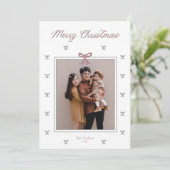 繊細なリボンのクリスマス写真カード シーズンカード (スタンド正面)
