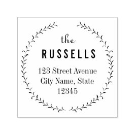 繊細なリースパーソナライズされたゴムのスタンプ セルフインキングスタンプ