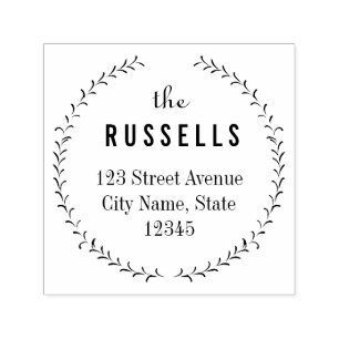 繊細なリースパーソナライズされたゴムのスタンプ セルフインキングスタンプ