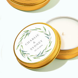 繊細なリース結婚のブライダルシャワーシール ラウンドシール