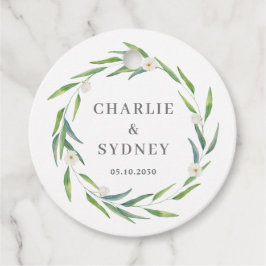 繊細なリース結婚のブライダルシャワーラベル フェイバータグ