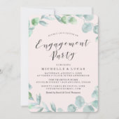 繊細なリース |婚約パーティ招待状 招待状 (正面)
