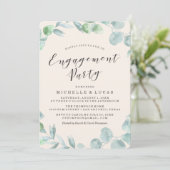 繊細なリース |婚約パーティ招待状 招待状 (スタンド正面)