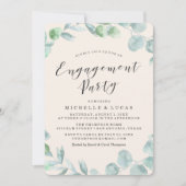 繊細なリース |婚約パーティ招待状 招待状 (正面)