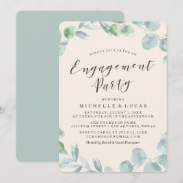 繊細なリース |婚約パーティ招待状 招待状