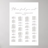 繊細なルーペのアルファベット順の座席表 ポスター (正面)