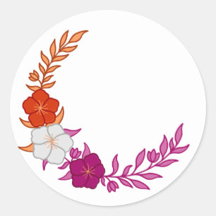 繊細なレズビアンの花の美しい三日月 ラウンドシール