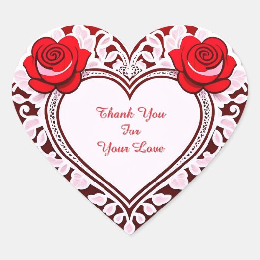 繊細なレースのハートカード ハートシール (正面)
