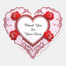 繊細なレースのハートカード ハートシール