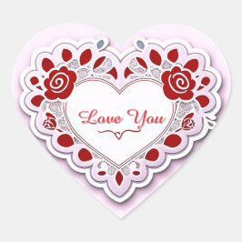 繊細なレースのハートカード ハートシール