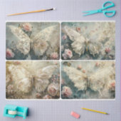 繊細なレースの蝶 薄葉紙 (クラフト)