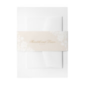 繊細なレースコーナーアイボリーと金ゴールドス結婚クリプト 招待状ベリーバンド (正面例)