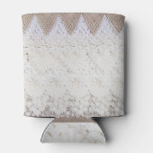 繊細なレース布のテクスチャ背景 缶クーラー (裏面)