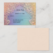 繊細なレース結婚式RSVP ノートカード (正面/裏面)