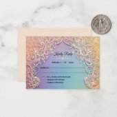 繊細なレース結婚式RSVP ノートカード (正面/裏面インサイチュ)